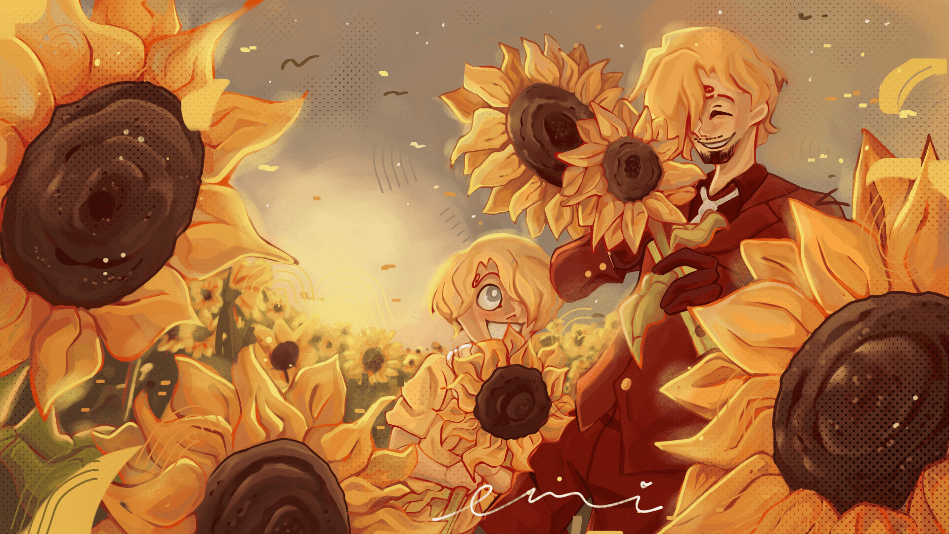 SANJI'S SUNFLOWER FANART